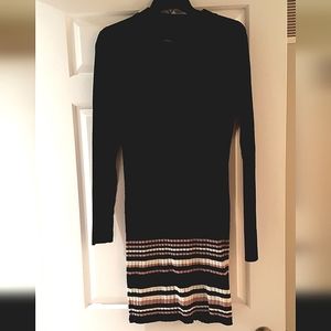 Turtleneck sweater dress with chest cut out